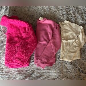 Pink and Cream Girls Sweater Set